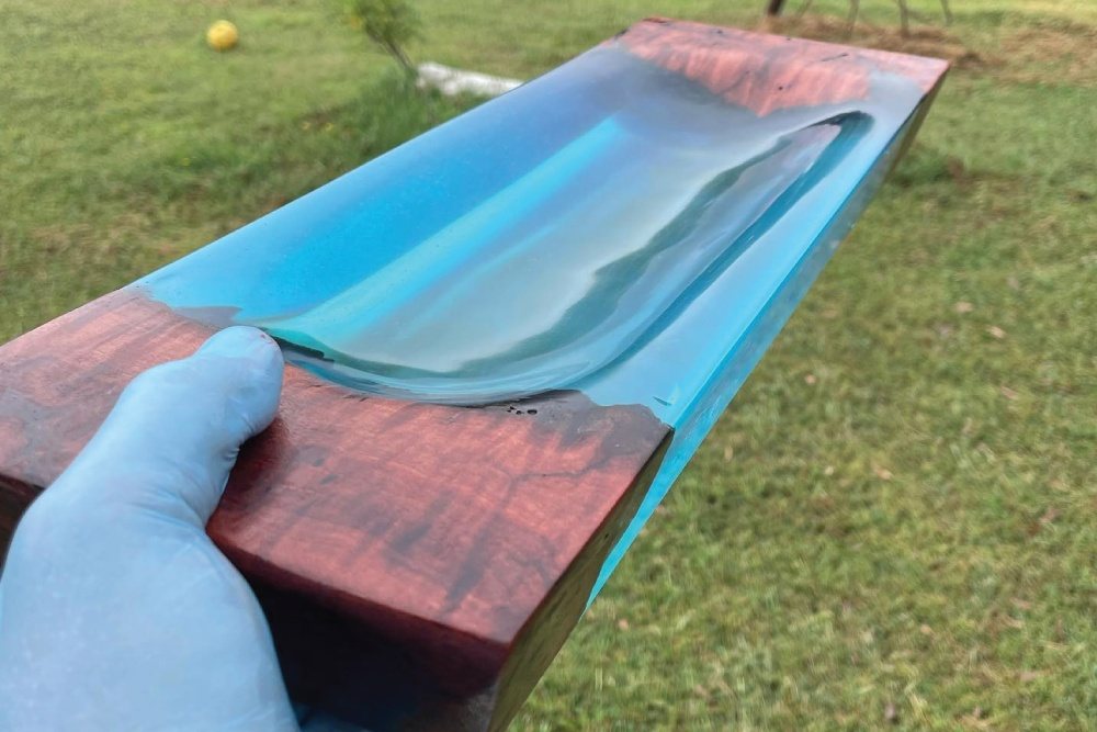 Epoxy serving dish, a unique custom-made item from Metal Wood and Things